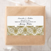  Goud Wit Art Deco Damask #3 Waterlabel Etiket (Insitu)