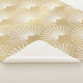 Goud & Wit Art-Deco Naadloos Patroon Sherpa Deken (3/4)