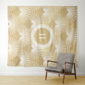 Goud & Wit Art-deco Patroon No.38 Wandkleed (In Situ (horizontaal))