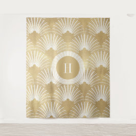 Goud & Wit Art-deco Patroon No.38 Wandkleed