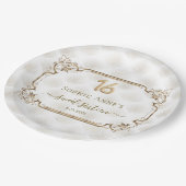 Goud Wit Art Deco Sweet Zestien Verjaardag Papieren Bordje (Gekanteld)