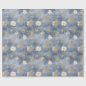 Goud Wit Blauw Glitter Vuurwerk Cadeaupapier (Vlak)