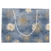 Goud Wit Blauw Glitter Vuurwerk Groot Cadeauzakje (Achterkant)