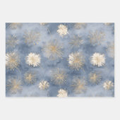 Goud Wit Blauw Glitter Vuurwerk Inpakpapier Vel (Voorkant 2)