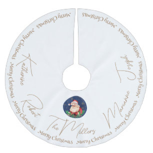 Goud Wit Blauw Santa Classic Vintage Kerstmis Kerstboom Rok