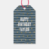 Goud Wit Blauw Sterren en Strepen Cadeaulabel (Voorkant)