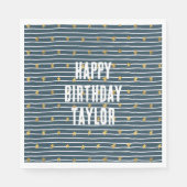 Goud Wit Blauw Sterren en Strepen Servet (Voorkant)