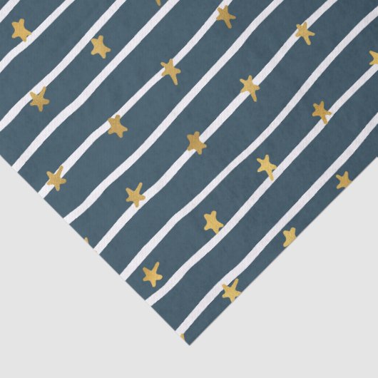 Goud Wit Blauw Sterren en Strepen Tissuepapier (Detail)