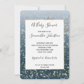 Goud Wit Blauw Sterren Shine Bright Baby shower Kaart (Voorkant)