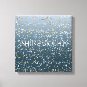 Goud Wit Blauw Sterren Shine Bright Canvas Afdruk (Voorkant)