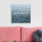 Goud Wit Blauw Sterren Shine Bright Canvas Afdruk (Insitu (Woonkamer))