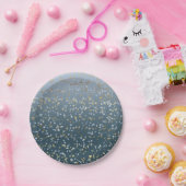 Goud Wit Blauw Sterren Shine Bright Papieren Bordje (Feest)