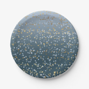 Goud Wit Blauw Sterren Shine Bright Papieren Bordje