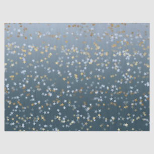 Goud Wit Blauw Sterren Shine Bright Tissuepapier