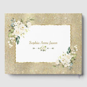 Goud Wit Bloemen 50 en Fabulous Verjaardagsfeest Gastenboek (Achterkant)