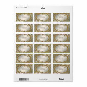 Goud  Wit Bloemen Adres Label (Full Sheet)