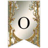 Goud  Wit Bloemen Bunting Flag Vlaggetjes (Tweede vlag)