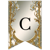 Goud  Wit Bloemen Bunting Flag Vlaggetjes (Eerste vlag)