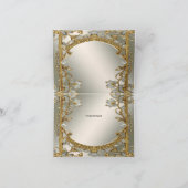 Goud  Wit Bloemen Dank u kaart (Binnen)