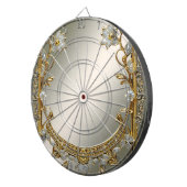 Goud  Wit Bloemen Dartboard Dartbord (Voorkant Rechts)