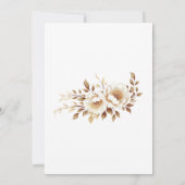 Goud Wit Bloemen Elegante Bruids Douche Uitnodigin Kaart (Achterkant)