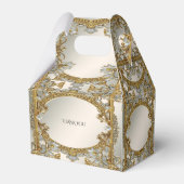 Goud  Wit Bloemen Favor Box Bedankdoosjes (Achterkant)