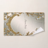 Goud  Wit Bloemen Handdoek Set (Handdoek)