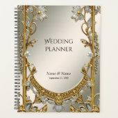 Goud  Wit Bloemen Planner (Voorkant)
