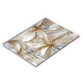 Goud & Wit Bloemen Satijn Huwelijksplannen Notitie Notitieboek (Linkerzijde)