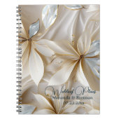 Goud & Wit Bloemen Satijn Huwelijksplannen Notitie Notitieboek (Voorkant)