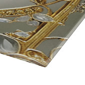 Goud  Wit Bloemen Snijplank (Hoek)