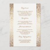 Goud Wit Bloemen Trouwdetails - Informatie Informatiekaartje (Voorkant)