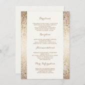 Goud Wit Bloemen Trouwdetails - Informatie Informatiekaartje (Voorkant / Achterkant)