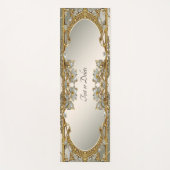 Goud Wit Bloemen Yoga Mat (Voorkant)