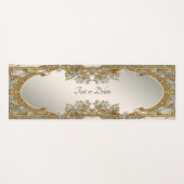 Goud Wit Bloemen Yoga Mat (Voorkant (horizontaal))