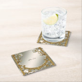 Goud wit bloemenpapier Onderzetter (Insitu)