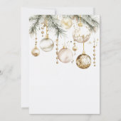 Goud Wit Blush Ornamenten Baubles Kerstfeest Kaart (Achterkant)
