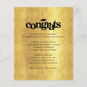 Goud Wit Budget Foto Afstuderen Vet Pet Uitnodigen (Achterkant)