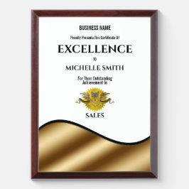 Goud wit certificaat | PERSONEELSEL Troffee Gedenkplaat