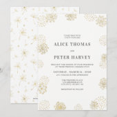 Goud & Wit | Chic Moderne Trouwceremonie Kaart (Voorkant / Achterkant)