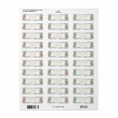 Goud Wit Chic Mooie Bloemen Rozen Marmer Etiket (Full Sheet)