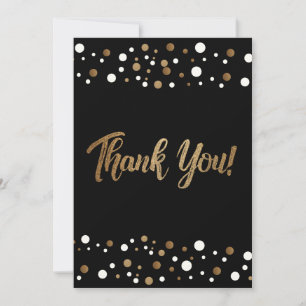 Goud Wit confetti 60e verjaardag viering Bedankkaart