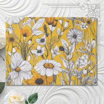 Goud Wit Daisy Boho Wildflower Decoupage