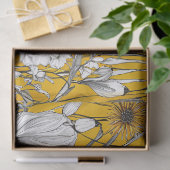 Goud Wit Daisy Boho Wildflower Decoupage Tissuepapier (Geschenk)