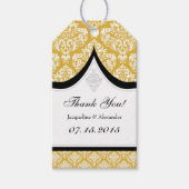 Goud Wit Damask Bruiloft Dank u Labels Cadeaulabel (Voorkant)