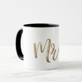 Goud & Wit DAME. Typografie Modern Minimaal Letter Mok (Voorkant links)
