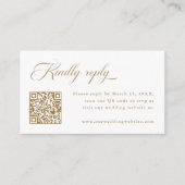 Goud & Wit Delicate Elegant Huwelijk RSVP Informatiekaartje (Voorkant)