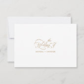 Goud & Wit Delicate Elegant Wedding RSVP Kaartje (Achterkant)