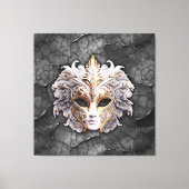  Goud / Wit Details op Grijs Marmer Canvas Afdruk (Voorkant)