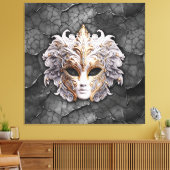  Goud / Wit Details op Grijs Marmer Canvas Afdruk (Insitu (Woonkamer))